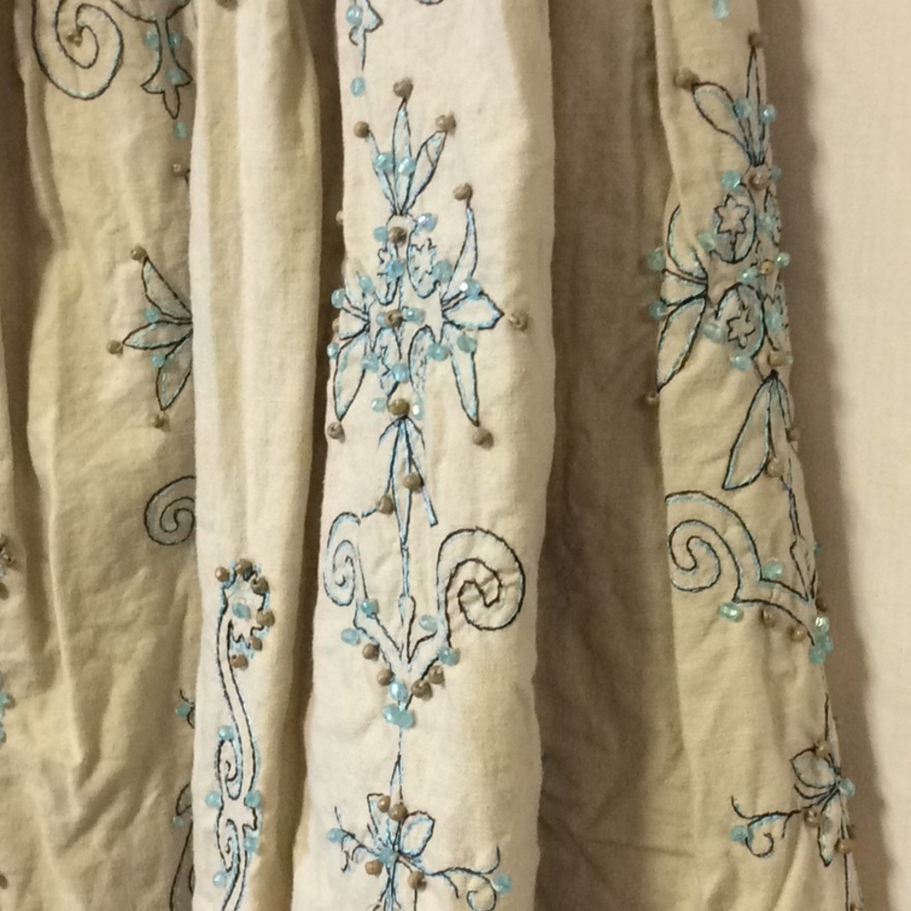 Luciano DantΓ© Beaded Beige, Brown, Blue Skirt sz14 - Picture 2 of 7